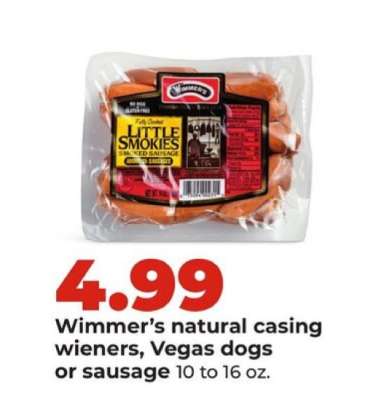 Wimmer's natural casing wieners, Vegas dogs or sausage
