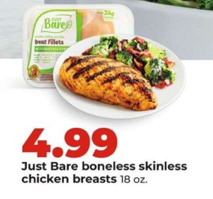 Just Bare boneless skinless chicken breasts