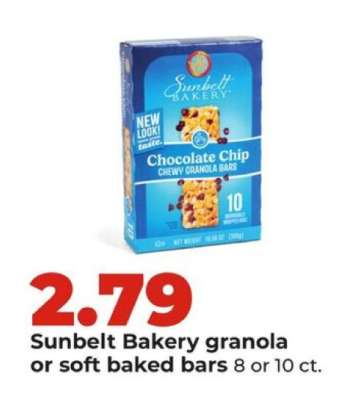 Sunbelt Bakery granola or soft baked bars