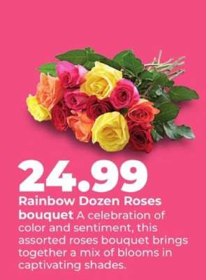 Rainbow Dozen Roses bouquet