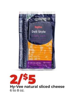 Hy-Vee natural sliced cheese