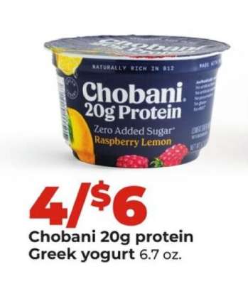 Chobani 20g protein Greek yogurt