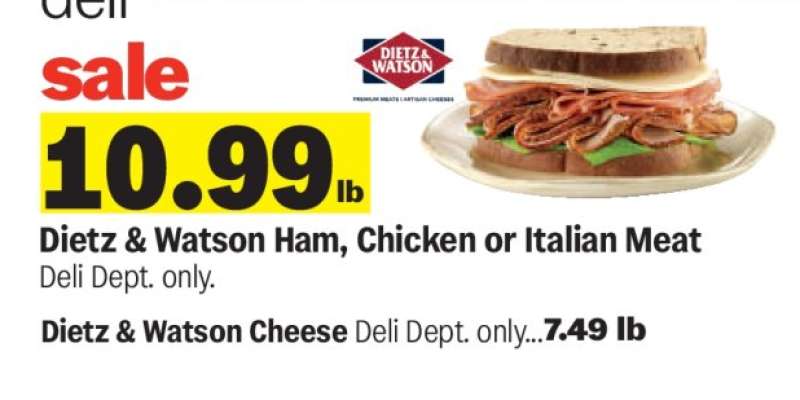 Dietz & Watson Ham, Chicken or Italian Meat