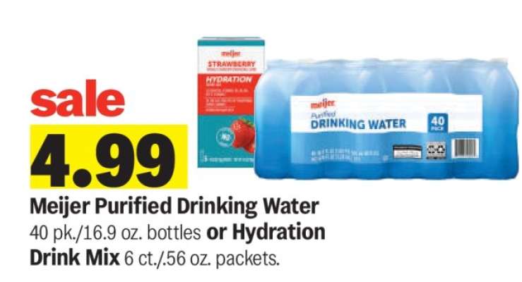 Meijer Purified Drinking Water or Hydration Drink Mix
