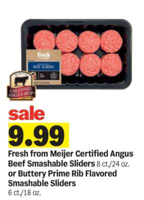 Fresh from Meijer Certified Angus Beef Smashable Sliders
