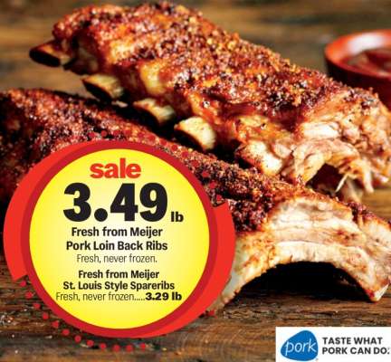 Fresh from Meijer Pork Loin Back Ribs
