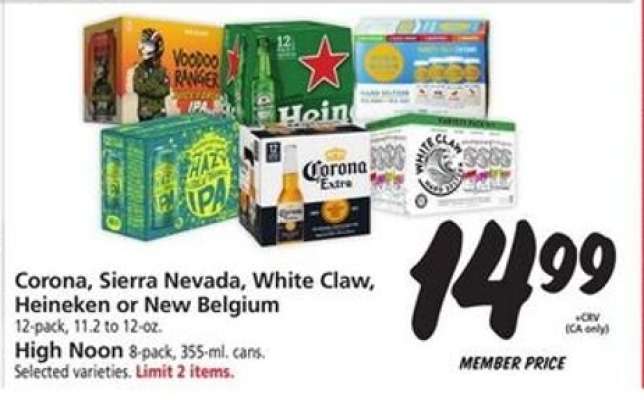 Corona, Sierra Nevada, White Claw, Heineken or New Belgium