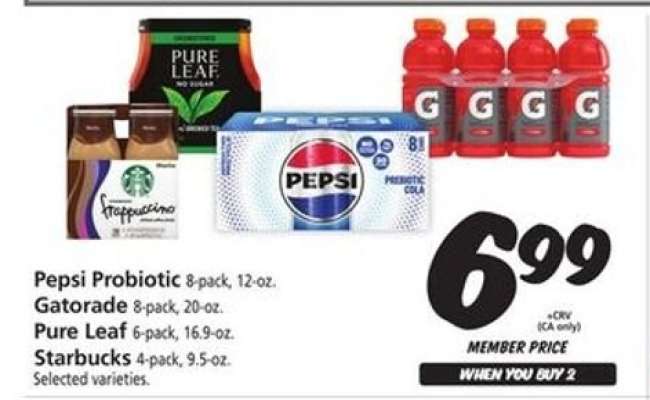 Pepsi Probiotic, Gatorade, Pure Leaf, Starbucks
