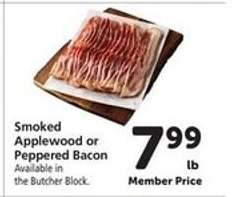 Smoked Applewood or Peppered Bacon