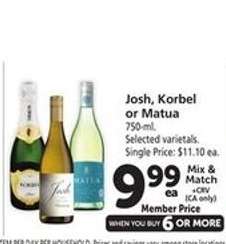 Josh, Korbel or Matua