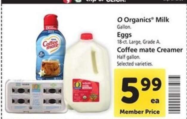 O Organics Milk, Eggs, Coffee mate Creamer