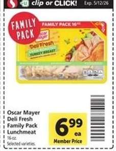 Oscar Mayer Deli Fresh Family Pack Lunchmeat