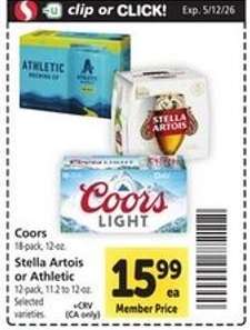 Coors, Stella Artois or Athletic