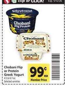 Chobani Flip or Protein Greek Yogurt