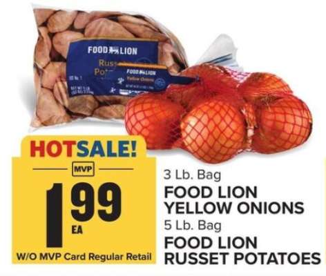 FOOD LION YELLOW ONIONS & FOOD LION RUSSET POTATOES