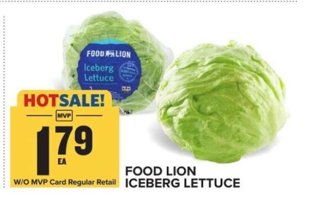 FOOD LION ICEBERG LETTUCE