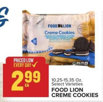 FOOD LION CREME COOKIES