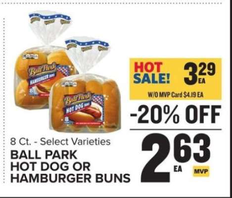 Ball Park Hot Dog or Hamburger Buns