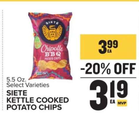 SIETE KETTLE COOKED POTATO CHIPS