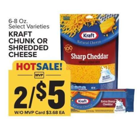 Kraft Chunk or Shredded Cheese
