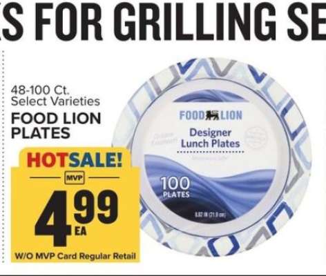FOOD LION PLATES