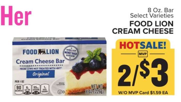 Food Lion Cream Cheese