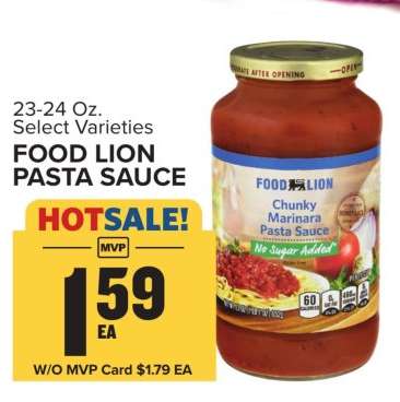 Food Lion Pasta Sauce