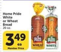 Home Pride White or Wheat Bread