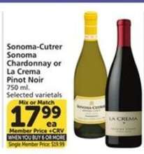 Sonoma-Cutrer Sonoma Chardonnay or La Crema Pinot Noir