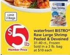 Waterfront Bistro Raw Large Shrimp
