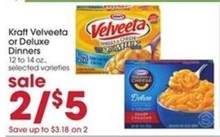 Kraft Velveeta or Deluxe Dinners