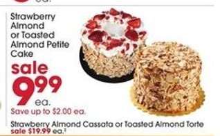 Strawberry Almond or Toasted Almond Petite Cake