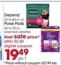 Depend or Poise Pads