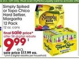 Simply Spiked or Topo Chico Hard Seltzer, Margarita