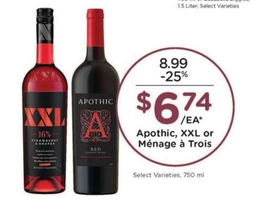 Apothic, XXL or Ménage à Trois