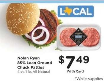 Nolan Ryan 85% Lean Ground Chuck Patties