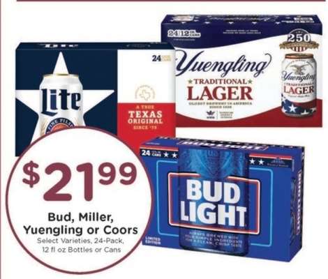 Bud, Miller, Yuengling or Coors