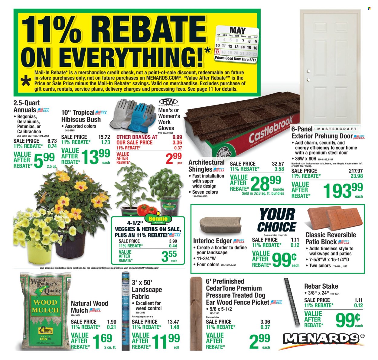 Menards ad - 05/07/2026 - 05/17/2026. Page 1