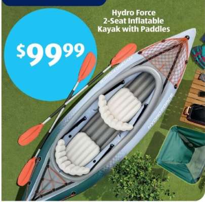Hydro Force 2-Seat Inflatable Kayak with Paddles