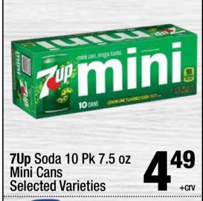7Up Soda 10 Pk 7.5 oz Mini Cans