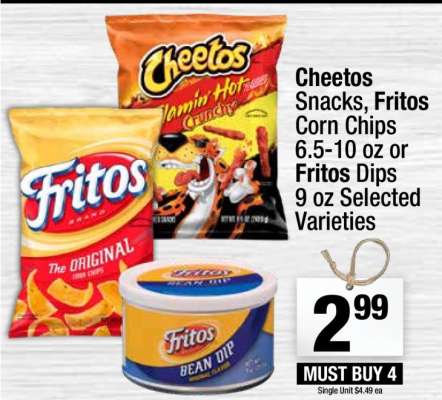Cheetos Snacks, Fritos Corn Chips or Fritos Dips
