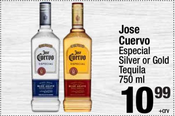Jose Cuervo Especial Silver or Gold Tequila 750 ml