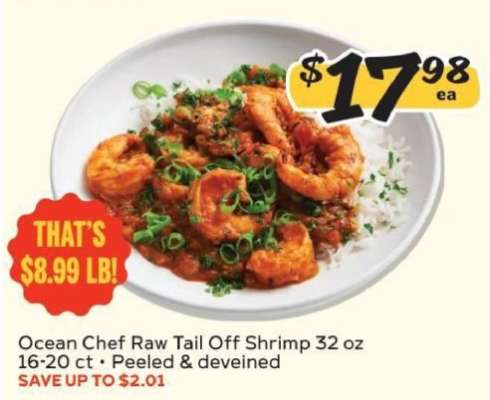 Ocean Chef Raw Tail Off Shrimp