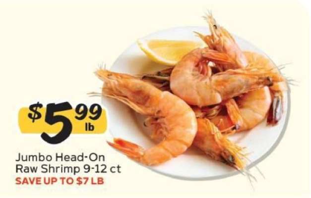 Jumbo Head-On Raw Shrimp