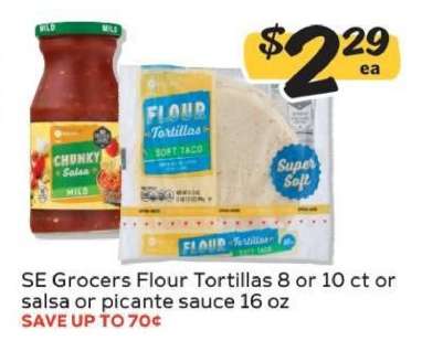 SE Grocers Flour Tortillas or Salsa