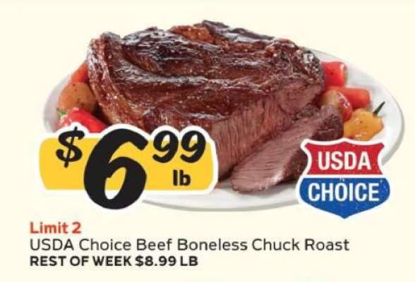 USDA Choice Beef Boneless Chuck Roast