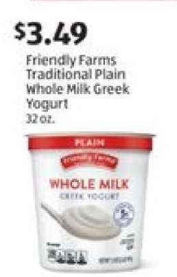 Friendly Farms Traditional Plain Whole Milk Greek Yogurt