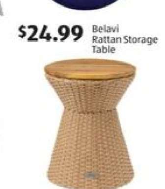 Belavi Rattan Storage Table