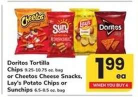 Doritos, Cheetos, Lay's, Sunchips