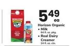 Horizon Organic Milk / Real Dairy Creamer